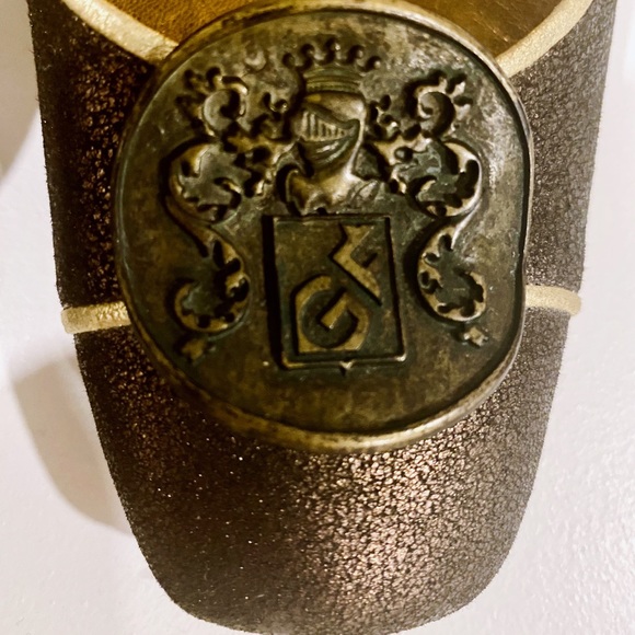 Gianfranco Ferre Bronze Leather Medallion Heels - Picture 7 of 7